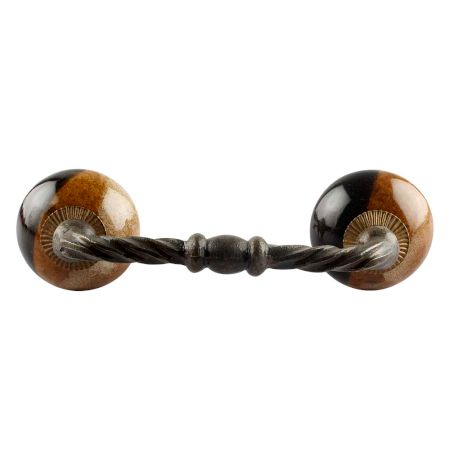 Brown And Black Ceramic Cut Bridge Handle